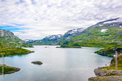 view of nature near Finse along the most scenical railway track in norway between Oslo and Bergen photo