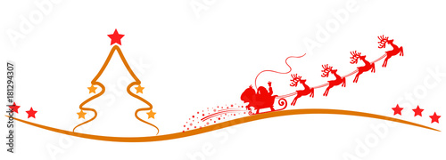 Santa Claus flyin on Christmas sleigh on yellow wave – stock vector