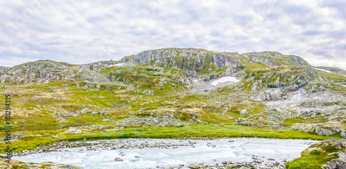 view of nature near Finse along the most scenical railway track in norway between Oslo and Bergen photo