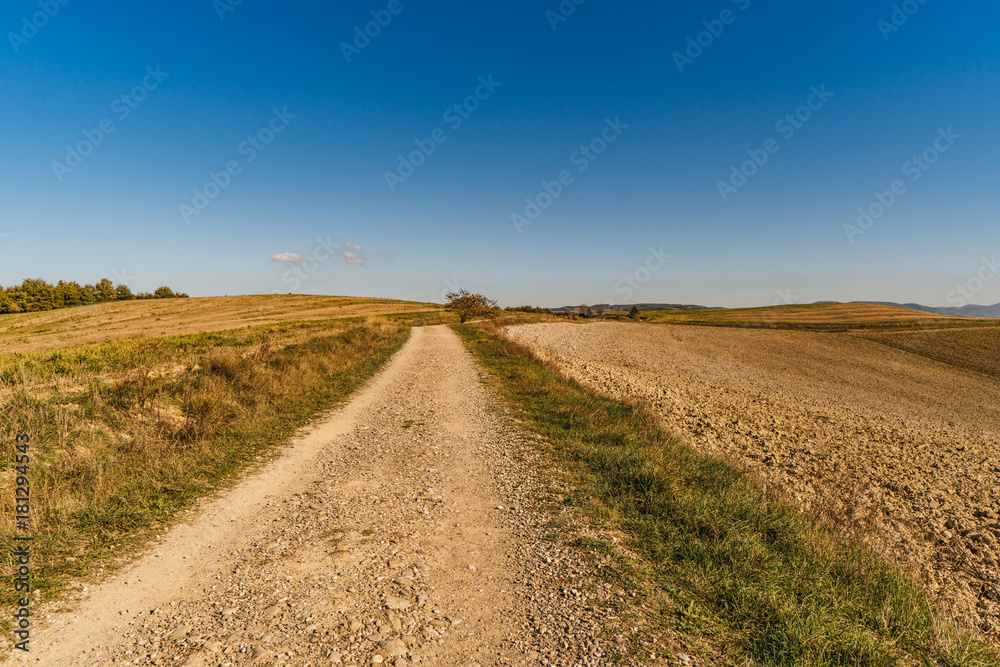 Vew of the hilly landscape in Tuscany.