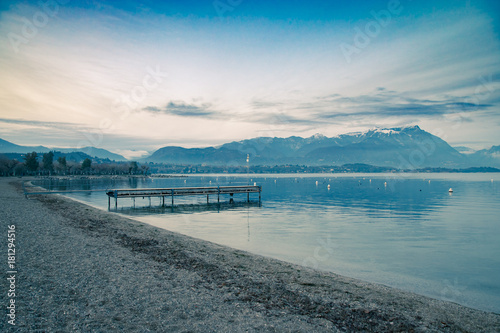 Last light of the day on Lake Garda, Italy. © isaac74