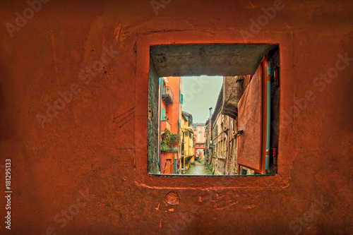 window on channel in Bologna photo