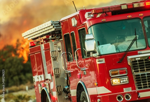 Obraz na plátně Firefighting Operations Truck