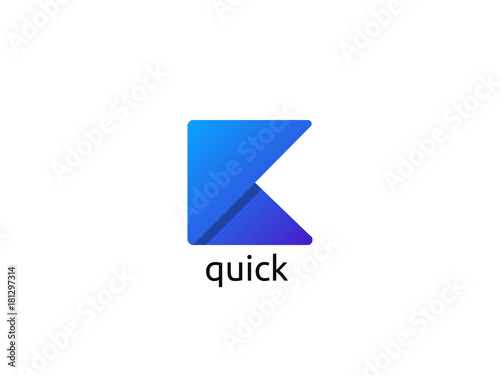 Free Download letter K logo. paper flip design concept. creative apps template logo vector illustration - GFXLoad