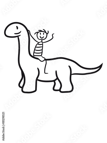 junge spa   reiten spielen freunde pferd langhals hals lang s     niedlich klein kinder gro   comic cartoon dinosaurier saurier dino