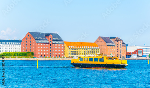 Photography Ferry crossing channel in Copenhagen, Denmark.