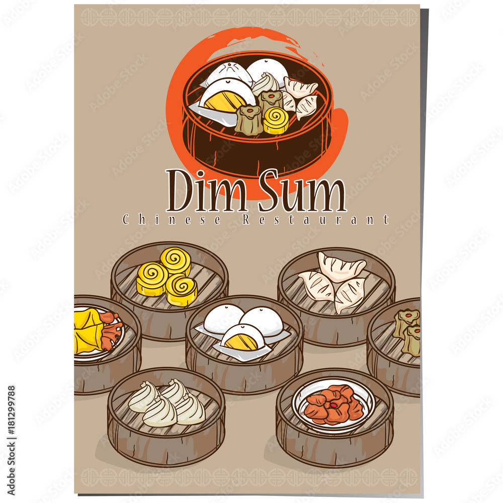 menu dim sum chinese food restaurant template design Stock Vector ...