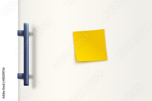 fridge door white with paper