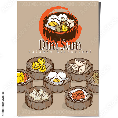 menu dim sum chinese food restaurant template design