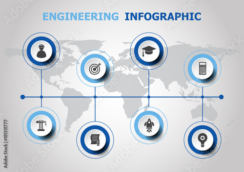 Infographic design with engineering icons