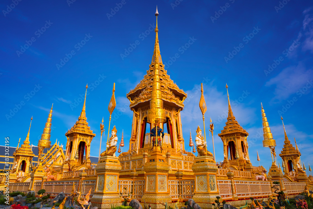 The royal crematorium of His Majesty late King Bhumibol Adulyadej built for the royal funeral at Sanam Luang