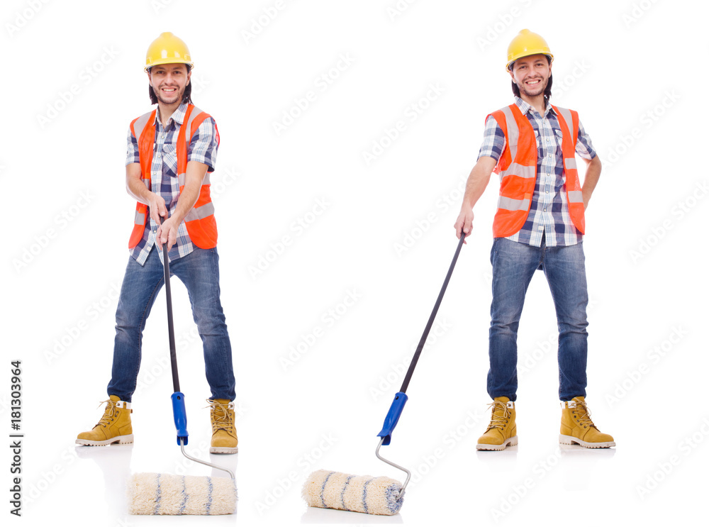 Painter isolated on the white background Painter isolated on the white background