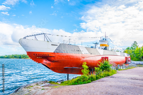 Museum submarine Vesikko in Suomenlinna fortress island in Helsinki, Finland photo