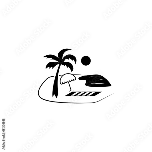 travel and summer beach vacation relax icon