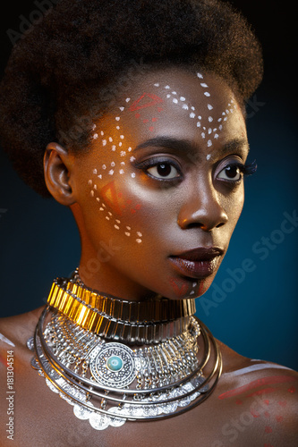 Beautiful black girl with crystal crown