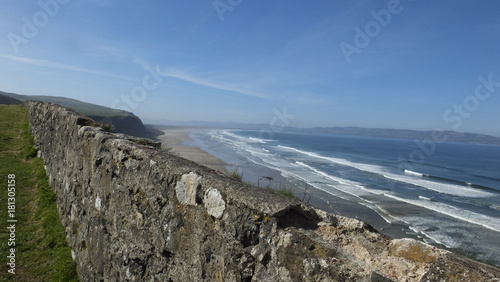 Mussenden Temple blue sky background for text copy benone beach Co Derry Londonderry Northern Ireland photo