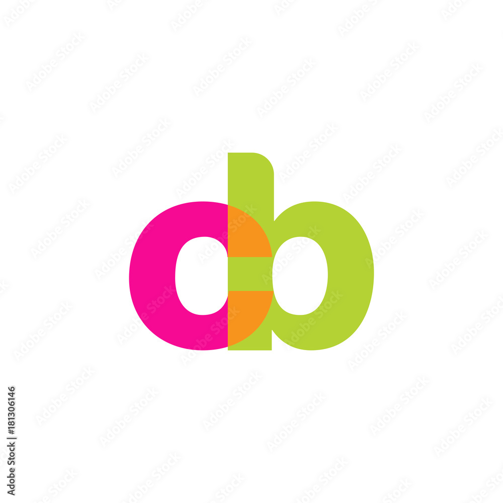 Initial letter cb, overlapping transparent lowercase logo, modern magenta orange green colors Initial letter cb, overlapping transparent lowercase logo, modern magenta orange green colors