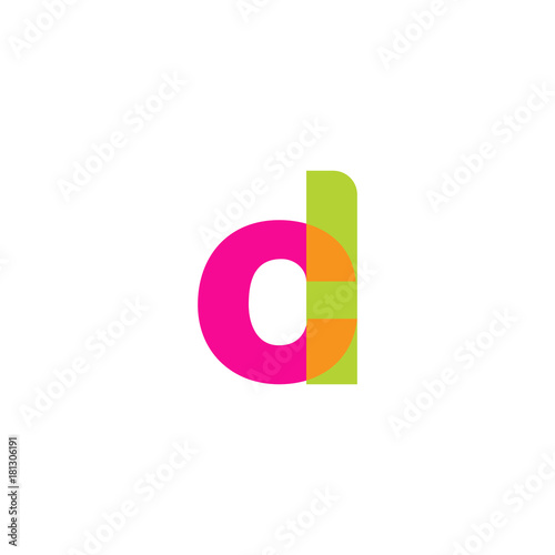 Initial letter cl, overlapping transparent lowercase logo, modern magenta orange green colors