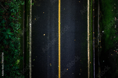 top view of asphalt texture background. Empty road from top view.