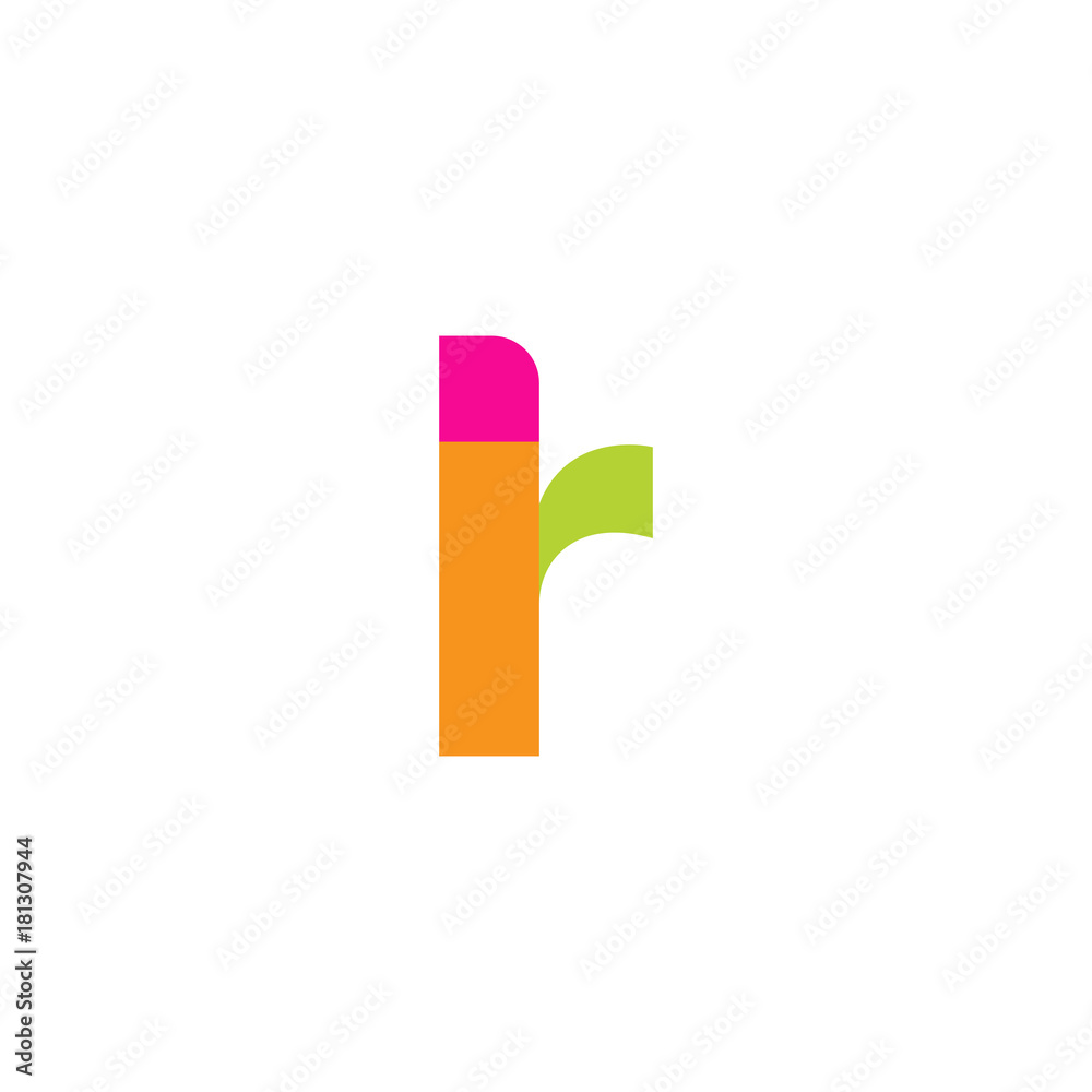Initial letter lr, overlapping transparent lowercase logo, modern magenta orange green colors Initial letter lr, overlapping transparent lowercase logo, modern magenta orange green colors