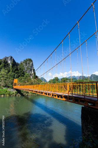 red bridge at Vang Vieng, Laos