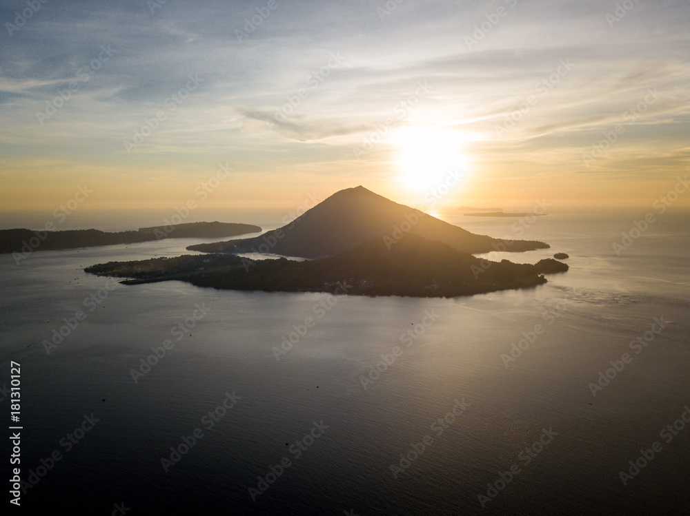 Sunset Over Banda Islands in Indonesia