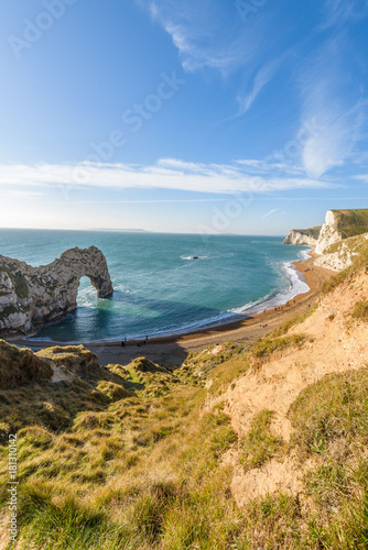 Panoramic view of Durdle Door. Dorset, England