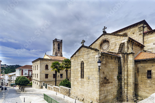 View of the church of San Francisco in Gothic style built in the second half of the XIV century, views from the Plaza de Andrade in Betanzos, Galicia, Spain photo