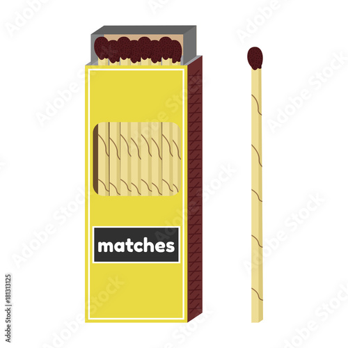 Vector illustration of long fireplace matches