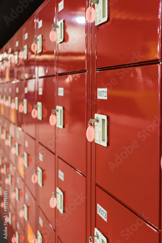 red locker, cabinet