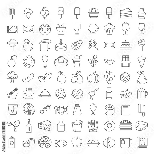 food and desserts icons