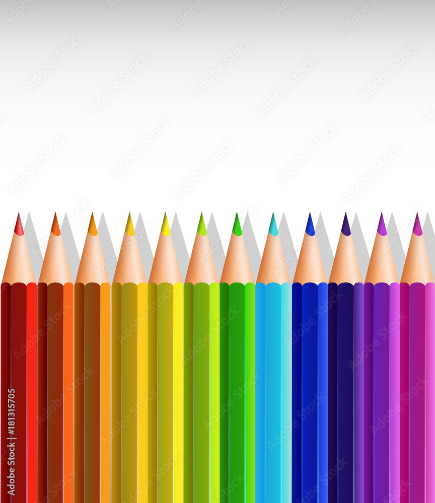 Paper template with colorpencils in background Paper template with colorpencils in background