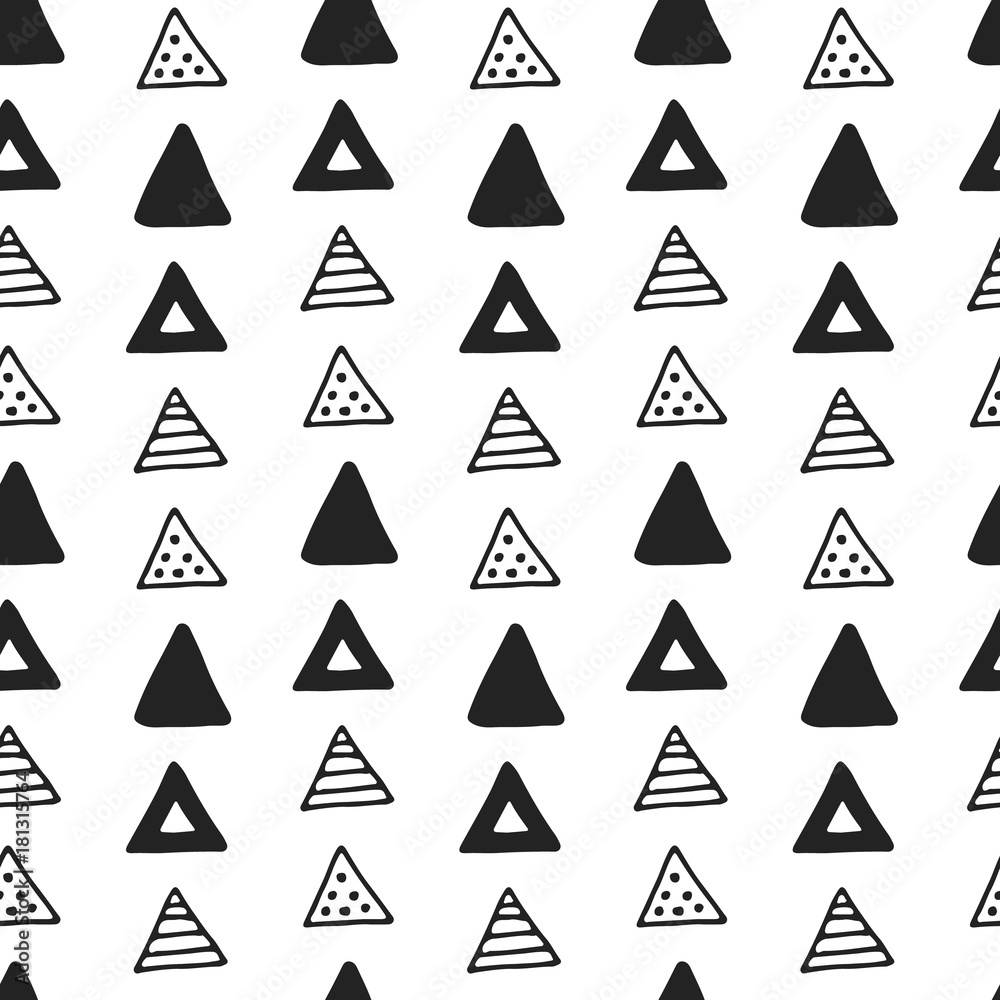 Unique hand drawn seamless pattern with abstract shapes. Vector illustration in scandinavian style Unique hand drawn seamless pattern with abstract shapes. Vector illustration in scandinavian style