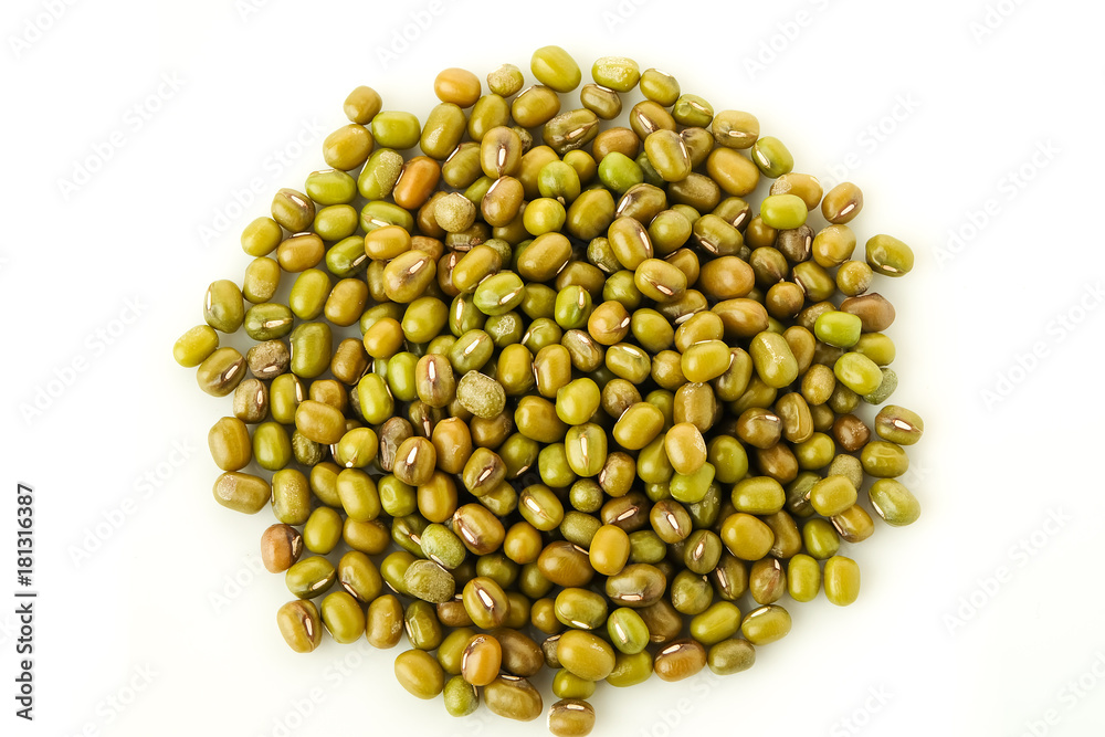 Mung Bean in white dish on white background Mung Bean in white dish on white background