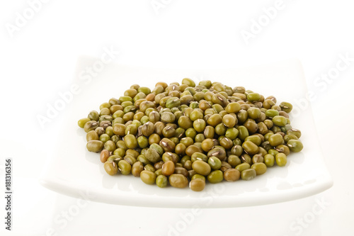Mung Bean in white dish on white background