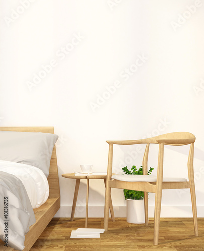 bedroom and relax area in apartment or hotel - Interior design - 3D Rendering