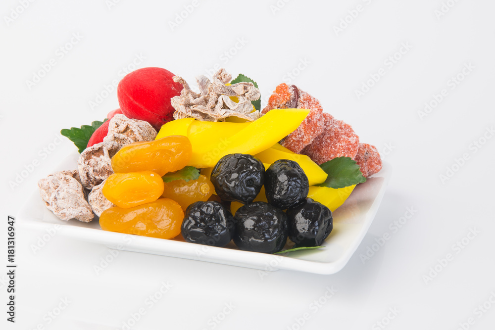 preserved fruits & Dried fruits. Food Snack on a Background preserved fruits & Dried fruits. Food Snack on a Background