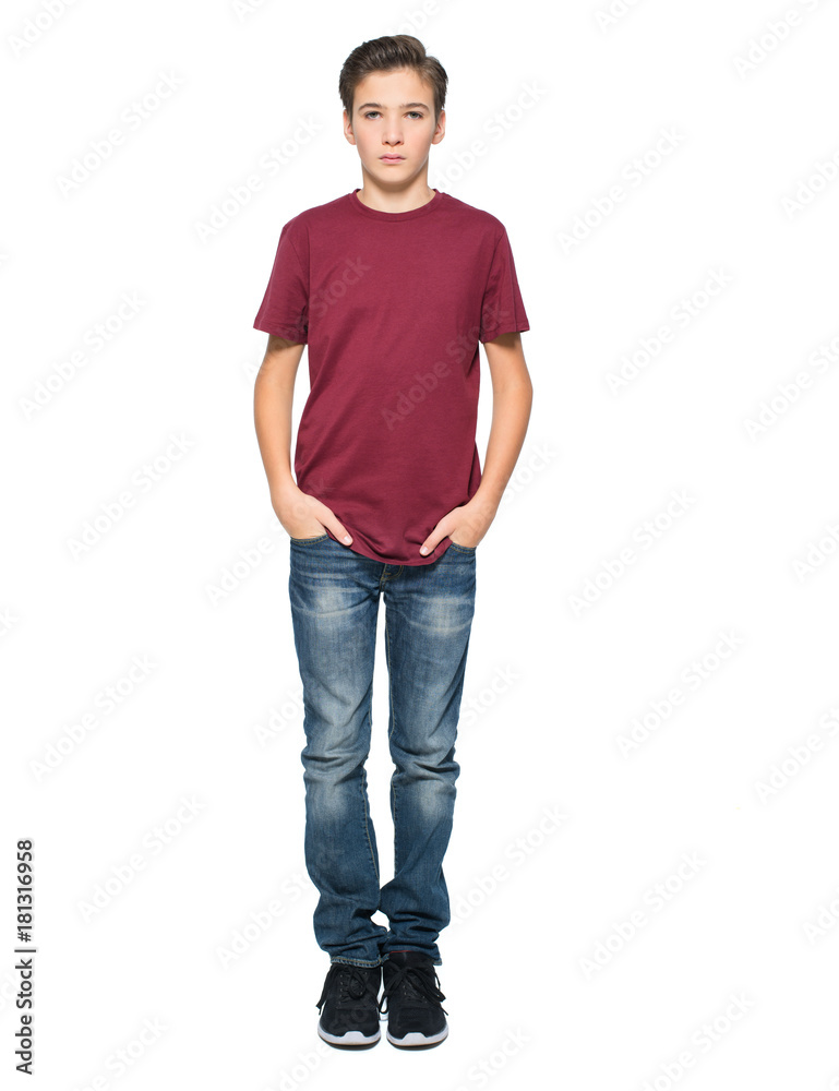 Photo of teenage young boy posing at studio Photo of teenage young boy posing at studio