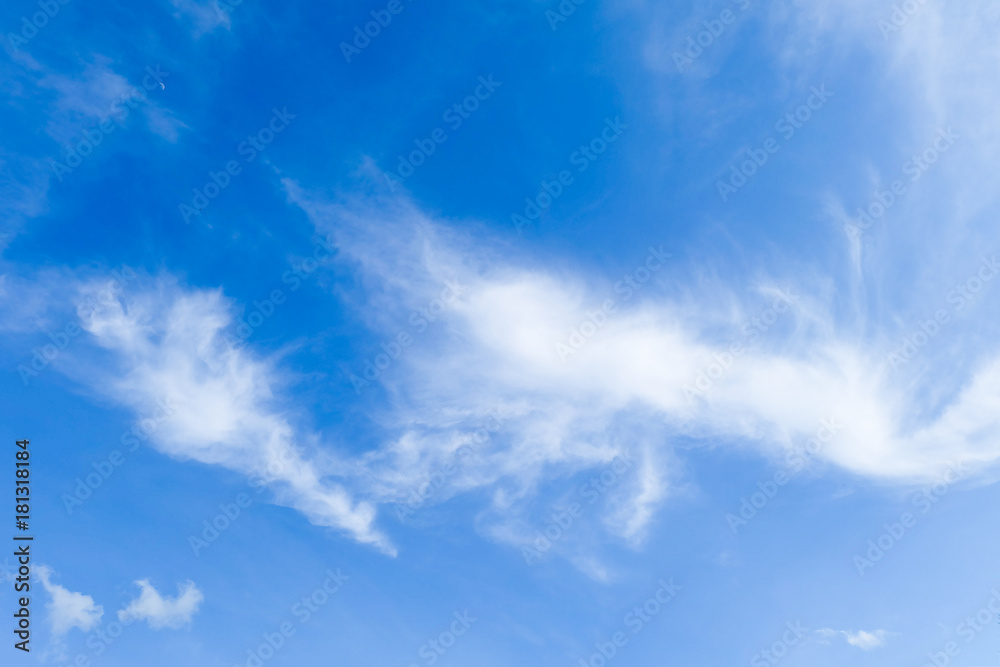 White clouds and blue sky