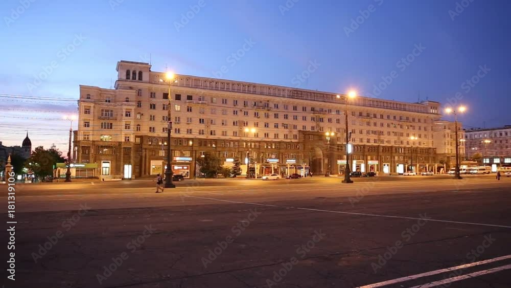 The central square of Chelyabinsk at night The central square of Chelyabinsk at night