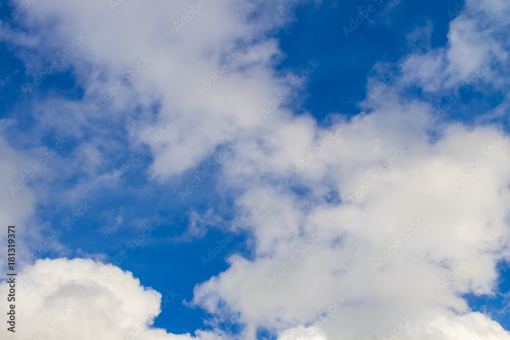 White clouds in blue sky