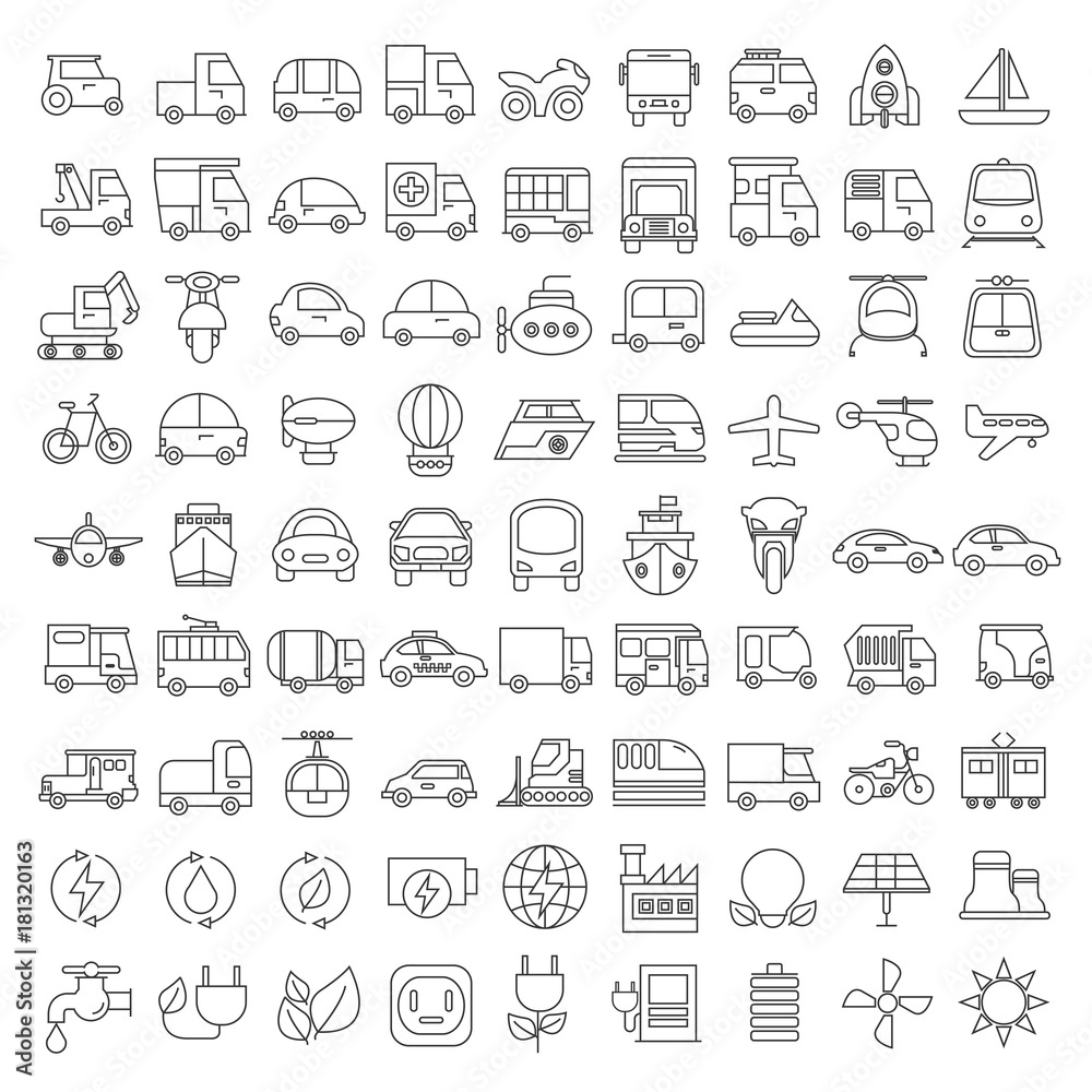 transportation icons, vehicle icons transportation icons, vehicle icons