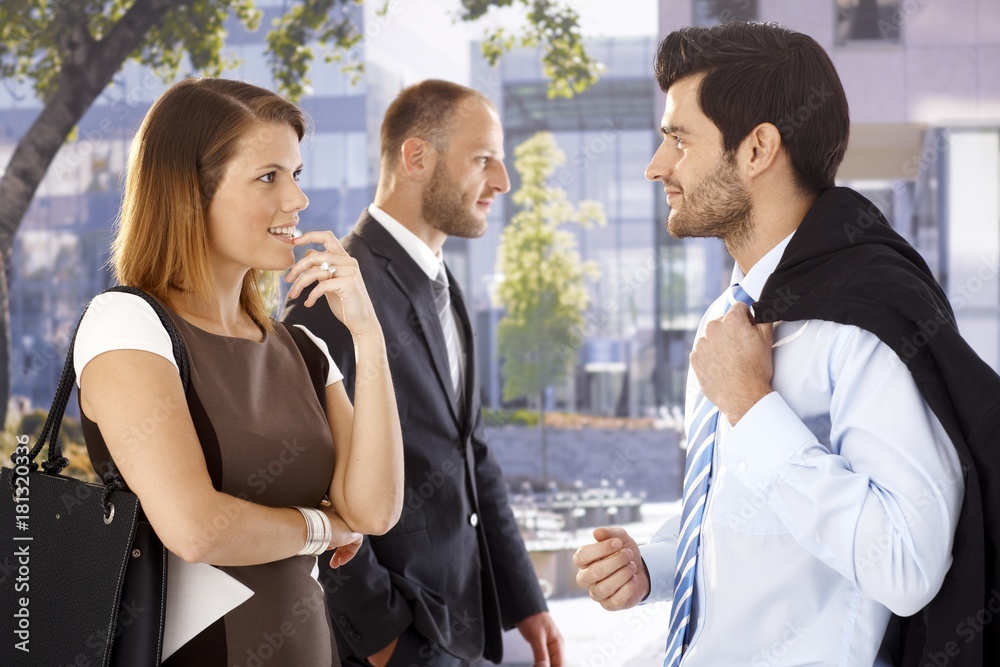 Attractive businesswoman flirting with colleague Attractive businesswoman flirting with colleague
