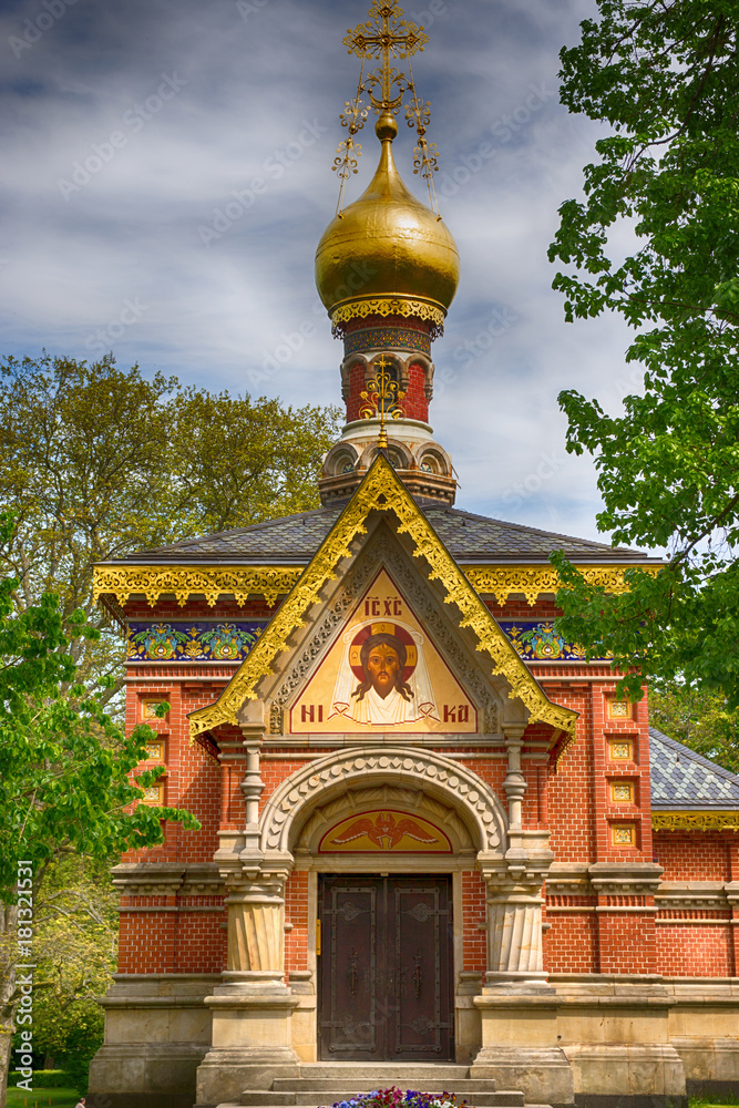Russische Kapelle im Kurpark von Bad Homburg vor der Höhe, Hessen