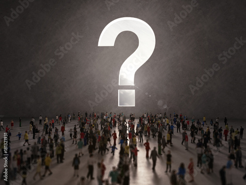 People with questions. 3D Rendering