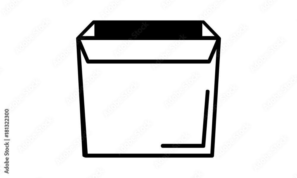 Line Style Box Icon. Vector illustration on a white background. Line Style Box Icon. Vector illustration on a white background.