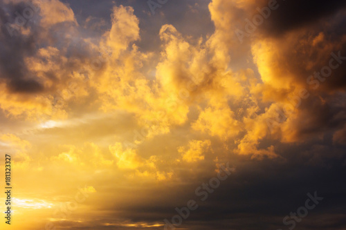 golden clouds with sunlight background