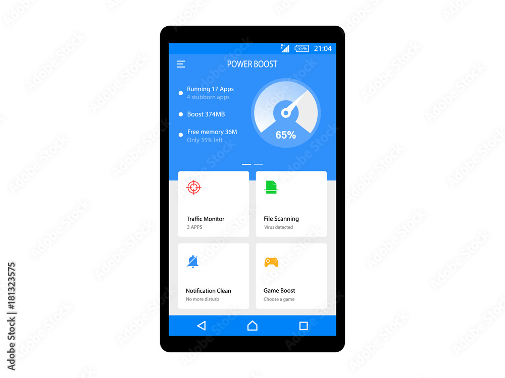 Booster App interface concept vector Booster App interface concept vector