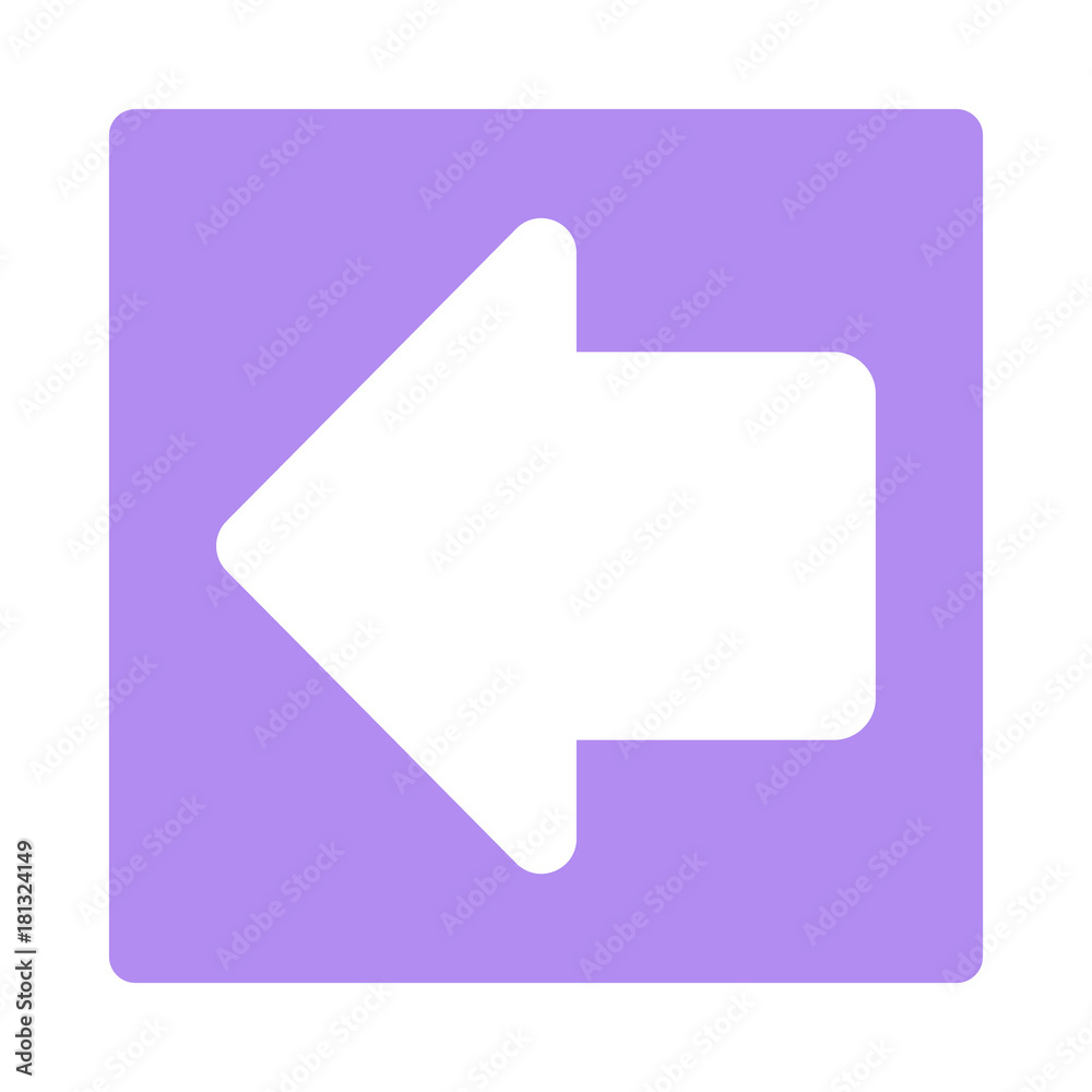 Pointer, arrow in modern flat style. Arrow button isolated on white background. Symbol for web design, site, app, UI.