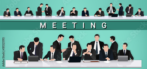 Business meeting.A group of businessmen is negotiating at the table